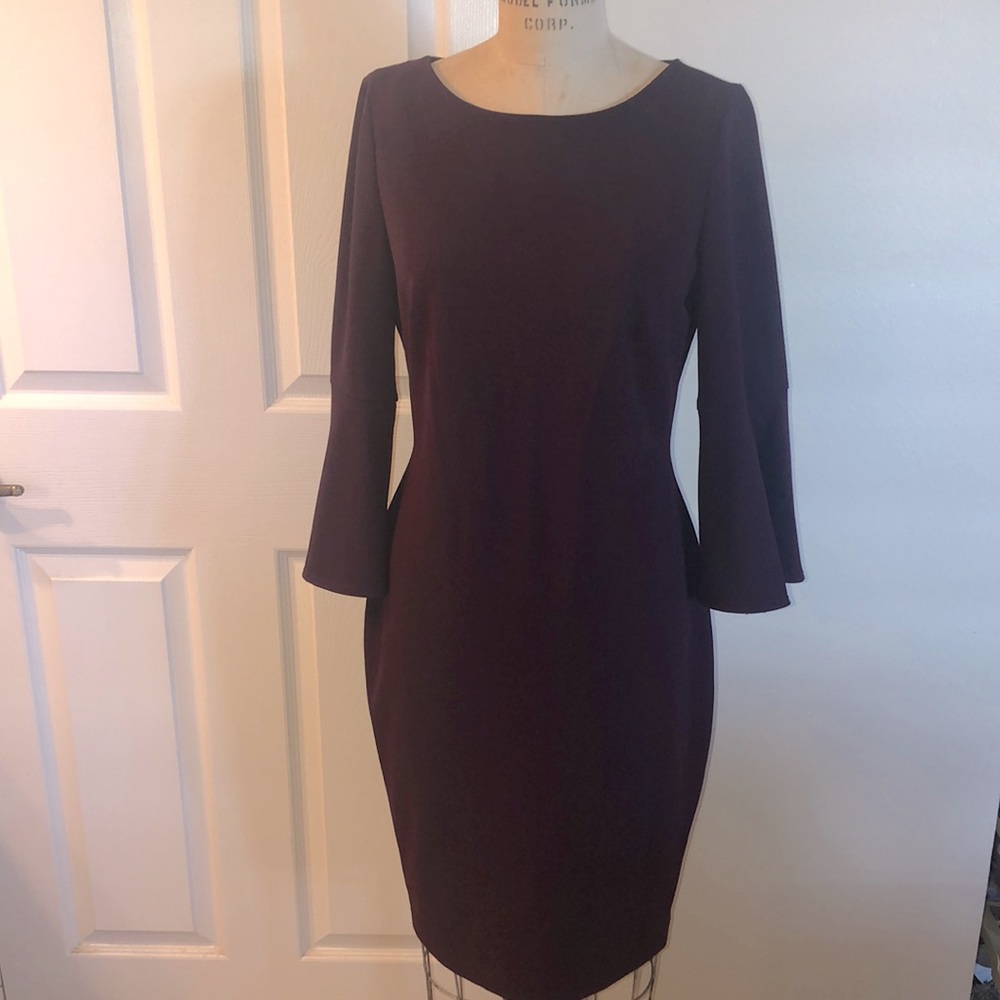 Classic ElegantCalvin Klein Burgundy Fall/Winter Dress - Picture 1 of 12